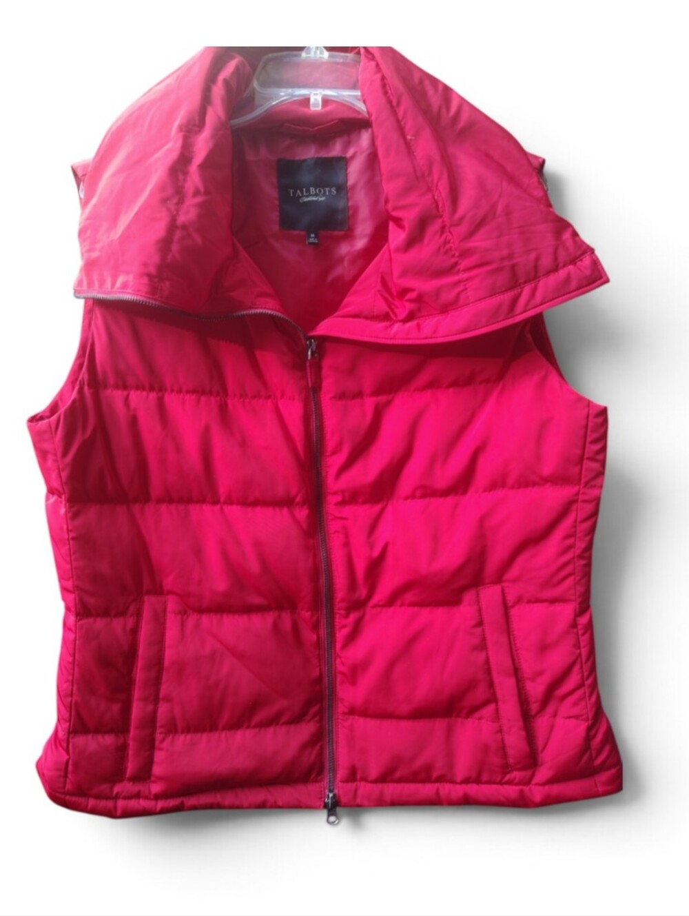 Talbots Women's Bright Red Quilted Puffer Vest Med